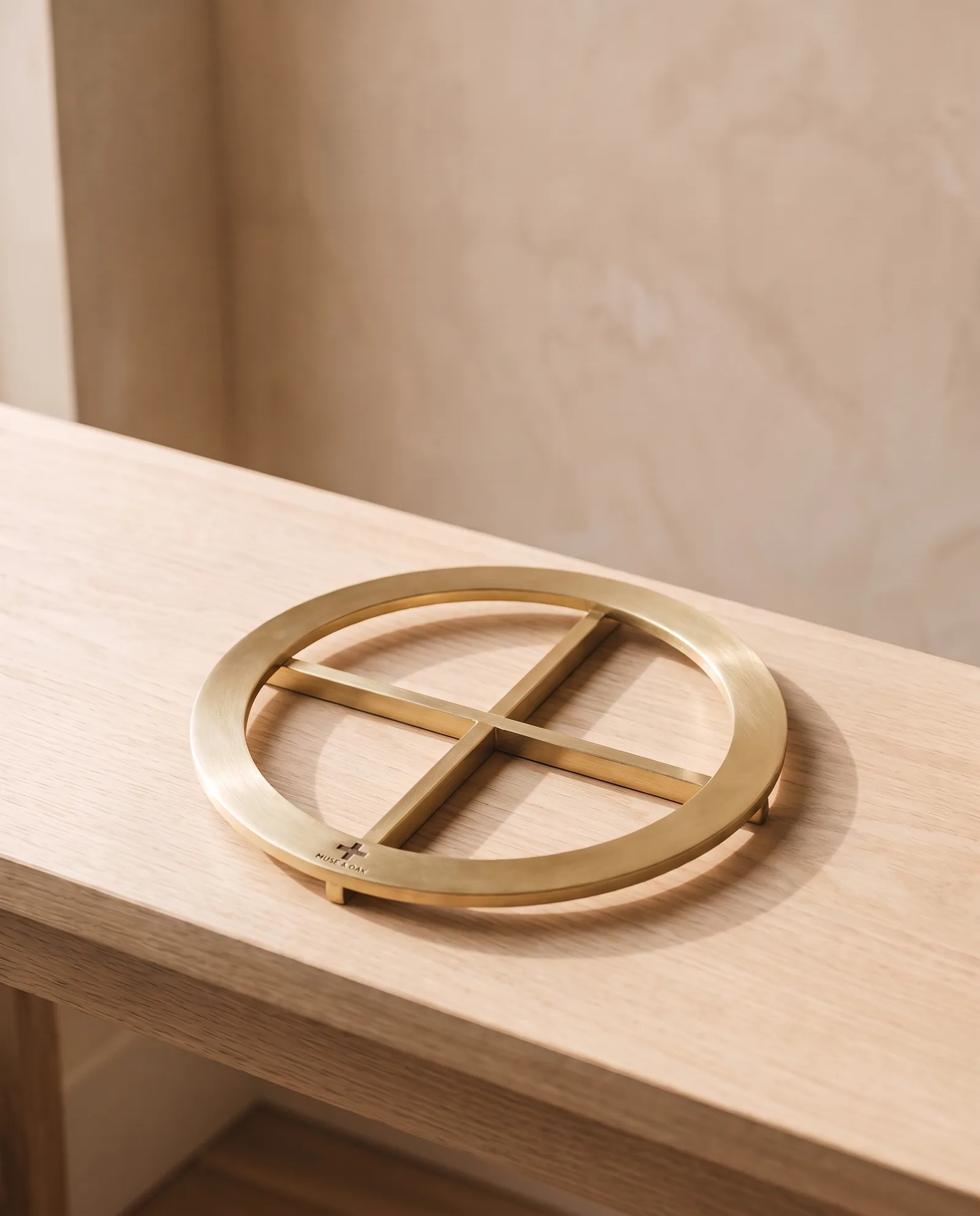 Trivet — Solid brass, 7 inches.