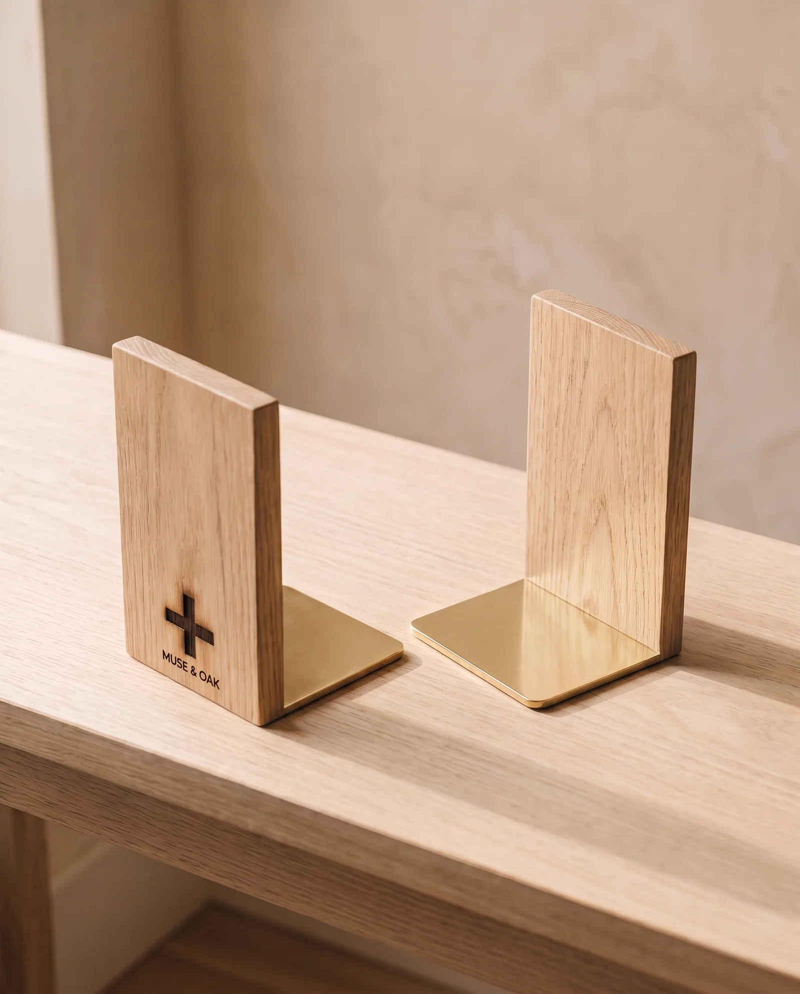 Bookends — Pair, weighted in brass.