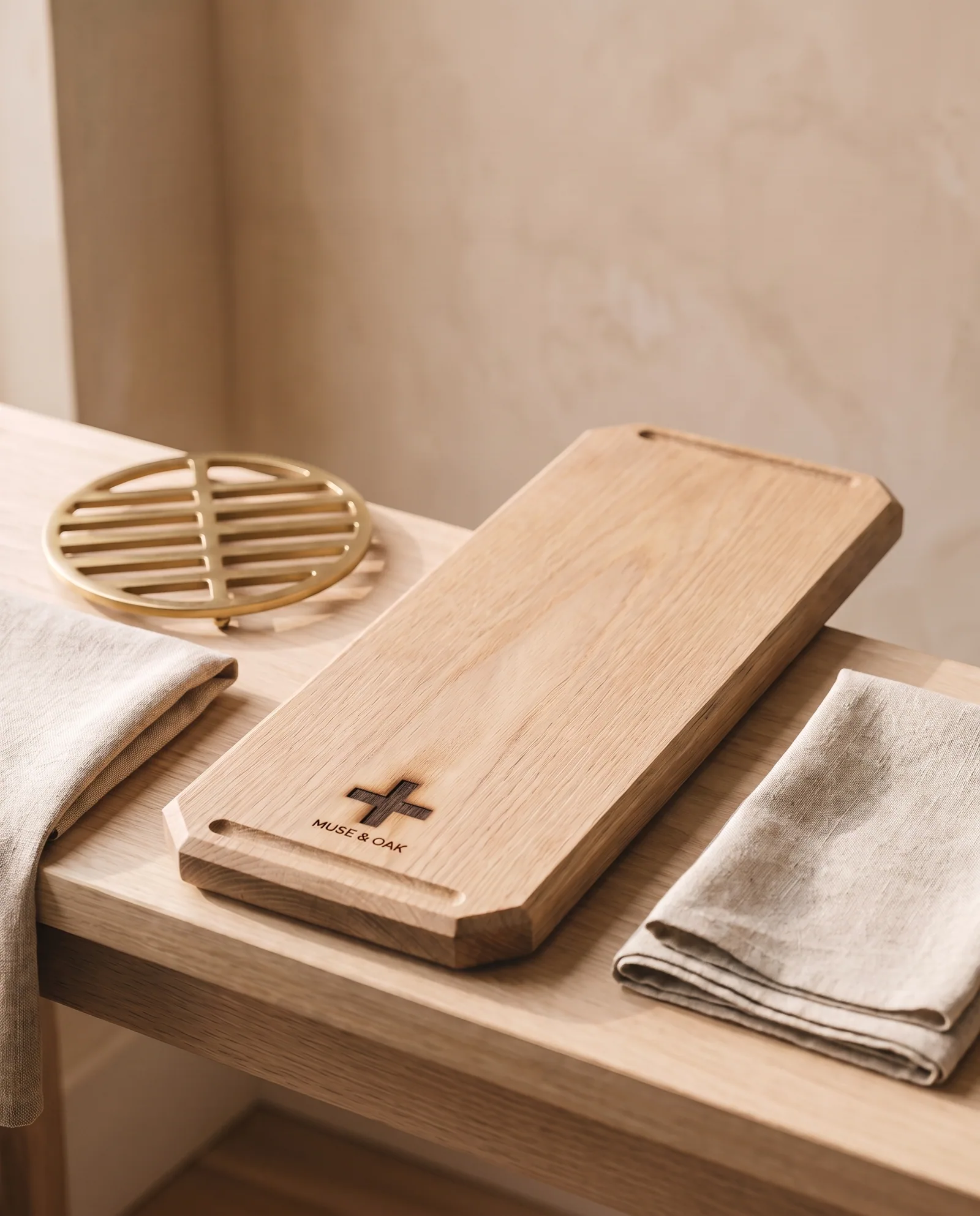 Table Set — Board, trivet, runner, tea towels.